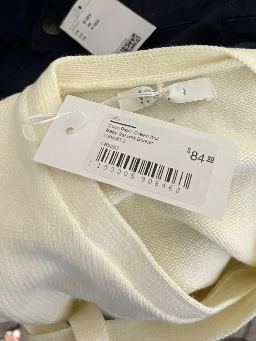 Coco Blanc Cardigan Sweater Girls Size 2 Cream Knit